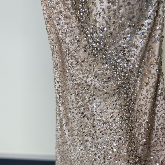 Jovani Crystal champagne gown size 2 - Picture 8 of 15